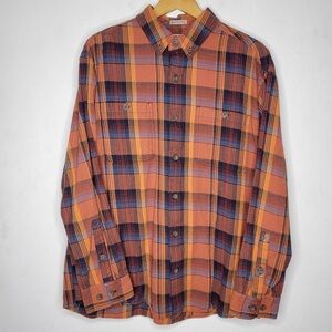 Duluth Plaid Orange and Blue Men's Shirt